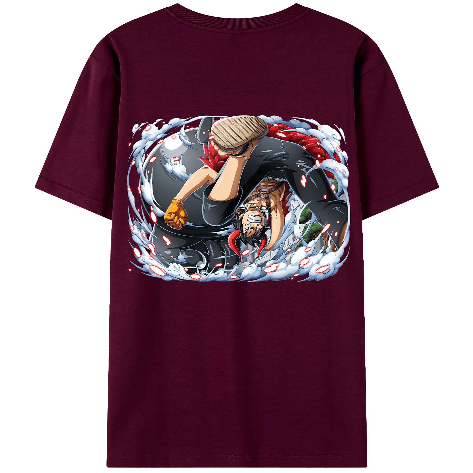 ワンピース モンキー・D・ルフィ ONE PIECE Monkey D. Luffy レディース半袖Tシャツ(バックプリント)